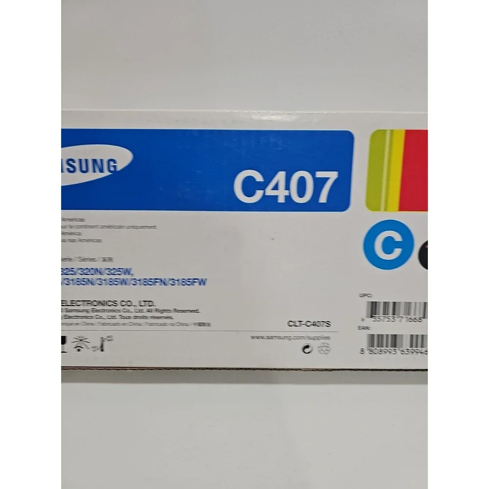 Samsung CLT-C407S Cyan‎ Toner  GENUINE NEW SEALED BOX